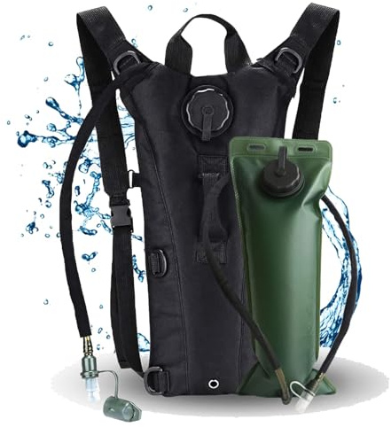 Water Backpack Black Hydration Backpack with 3 Liter Bladder Lightweight & Waterproof Hydration Pack for Hiking, Cycling, Running,Climbing Outdoorer ,Gift for dad