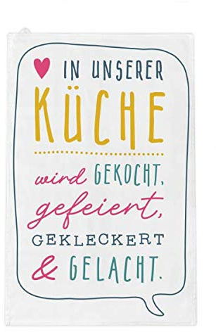 Grafik-Werkstatt Geschirrtuch |Trockentuch mit lustigem Spruch | Unsere Küche