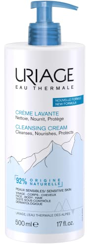 Uriage Reinigungscreme 500ml - Feuchtigkeitsspendendes Körperreinigungsmittel mit Sheabutter - 2-in-1 Reinigung & Pflege - Gesicht, Körper & Haar - 92% Natürlichen, Physiologischer pH-Wert