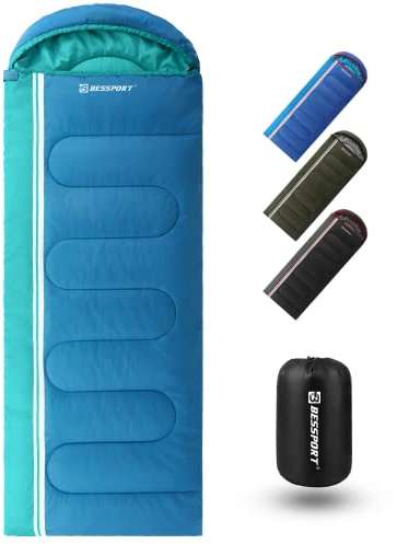 Bessport Sac de Couchage 3-4 Saisons Imperméable Chaud pour Adultes,Léger et Compact, Convient pour Le Camping, la randonnée, la randonnée