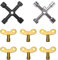 VooGenzek 8 Stück Werkzeug Schlüssel-Set, Universalschlüssel für Klempner, 4-Wege Service-Kreuz Schlüssel, Dreieck Schlüssel, Verwendet für Stromzähler, Wasserzähler, Gaszähler, Heizkörper