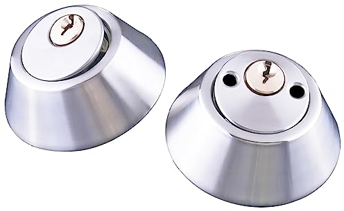 Qrity Cylinder Security Lock with Keys on Both Side, Double Cylinder Deadlock, Brass + Stainless Steel, with 3 Keys, Door Bolt with Lock for Home, Office