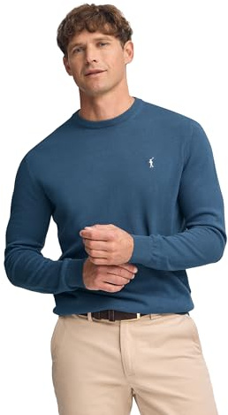 Polo Club Jersey Básico Azul con Cuello Redondo Hombre - Suéter 100% Algodón con Logo Bordado