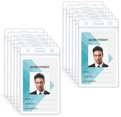 Uniclife Ausweishülle Vertikaler ID-Ausweishüllen, wasserdicht, Kartenhülle, strapazierfähige Kartenschutztasche mit wiederverschließbarem Reißverschluss für Lizenz und Kreditkarte, 12 Stück