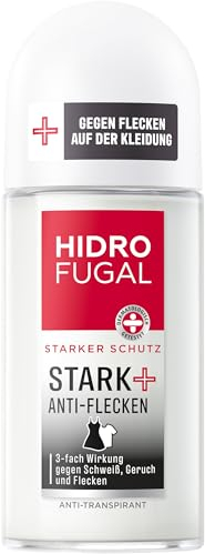 Hidrofugal STARK + ANTI-FLECKEN Roll-on, starker Deo Schutz gegen Schweiß, Geruch und Flecken, Antitranspirant ohne Ethylalkohol gegen Achselnässe & Körpergeruch (50 ml)