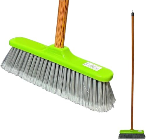 NEW Indoor Soft Bristle Broom Sweeping Brush - Perfect For Kitchen Broom for Laminate, Vinyl or Wooden Floor Sweep 28cm Wide