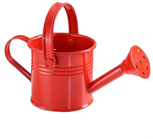 Metal Watering Can with Large Capacity, Small Kettle Flower Pot Kettle, Perfect for Plants, Stable & Leak Proof(Red)