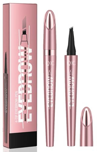 3D Augenbrauenstift - Microblading Augenbrauenstifte, 2025 Neu Augenbrauenstift Wasserfest, Augenbrauenstifts Mit 4 Gabelspitzen, Erzeugt Mühelos Natürlich Aussehende, Schwarz