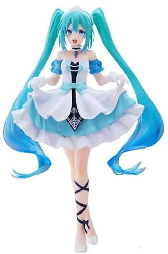 Skynomad Hatsune Miku Character Figurine - Sexy Anime Character PVC Collectible Model Gift Car Decoration Desktop Birthday Present for Hatsune Anime Fans (Cy-6 Blue 20cm)