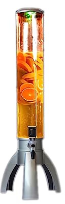 Drink Dispenser, Beer Tower Draft Beer Barrel Wine Cannon with Faucet Bar 3L Luminous Wine Tower Grill Bar Three-Legged Ice Wine Juice Drink Barrel Container Party Tower Beverage Dispenser