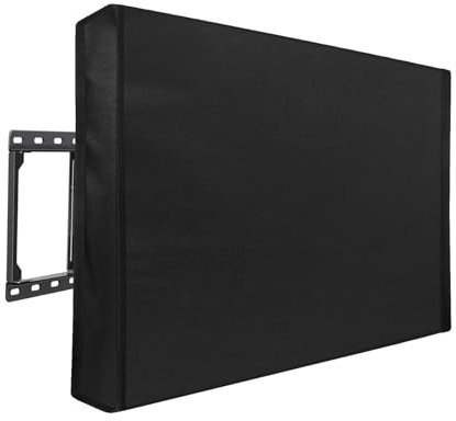 XIRUIFI Funda de TV para exteriores 600D, impermeable, resistente a la intemperie, pantalla plana exterior, protectores de 360° con bolsillo para televisor, fundas antipolvo (147 x 93 x 12,7 cm)
