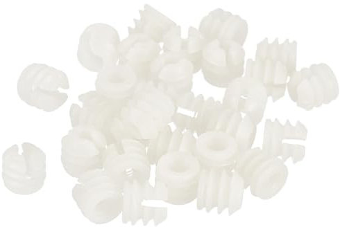 TA-VIGOR 80Pcs Furniture Plastic Pre-inserted Nuts, M6 x 10.5mm Plastic Hinge Dowel Inserts Panel Expansion Nuts for Hinge Self-tapping Screw, Furniture Connector Fittings