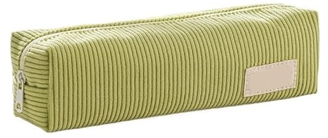 JUSKAQZYI Estuche Escolar Estuche de Pana for cosméticos, Neceser de Viaje estético, Estuche for lápices, Organizador de brochas de Maquillaje con Cremallera. Cuero(Groen)