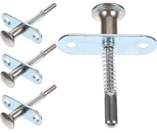 Zerodeko Lot de 4 Loquets à Ressort en Fer Mini Taille 6X60 MM pour Lits et Meubles Goupilles de Verrouillage Robustes Ferrures de Fixation Pratiques pour Berceaux et Lits à Barreaux