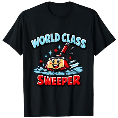 World Class Sweeper Curling Broom Ice Design Gift T-Shirt