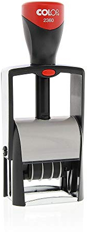 stempel-fabrik – Colop Classic Line 2360 Custom Datumsstempel mit Wunschtext personalisieren – Selbstfärbestempel zur korrekten Beschriftung von Dokumenten, Rechnungen & Co (45 x 30 mm | 4 Zeilen)