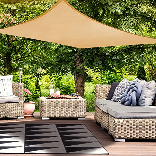 HAIKUS Sonnensegel Wasserdicht Rechteckig 2x3m Sonnenschutz Wasserabweisend Premium PES Polyester mit UV Schutz für Balkon Garten Terrasse Sand