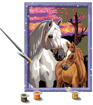 Ravensburger Sunset Horses Paint by Numbers Kit for Kids - 20052 - Painting Arts and Crafts for Ages 9 and Up