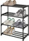 Acegozt Kleines 4-stöckiges Schuhregal, Metall-Schuhregal, einfach zu montieren, 8 bis 10 Paar Schuhe, stapelbares Schuhregal für Schrank, Eingangsbereich (SKF-4B)