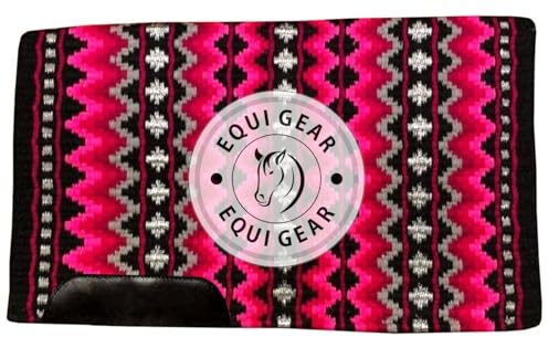 EQUIGEAR Western Ranch Horse Satteldecke aus neuseeländischer Wolle, Western-Design, handgefertigte Satteldecke, Wollpolster, Sensor Flex (Anpassung möglich), WQ98 (36x42)