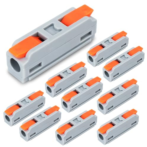 Innfeeltech 10 pezzi Ternimal di collegamento, morsetto di connessione 1 in 1 out, con leva, connettori per cavi con conduttore 0,2-4 mm² per progetti fai da te
