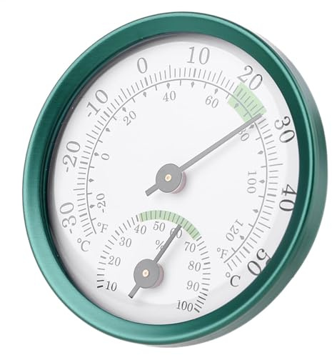 Igrometro per esterni, senza batteria, termometro da giardino, senza fili, igrometro da parete per terrazza, parete o decorazione