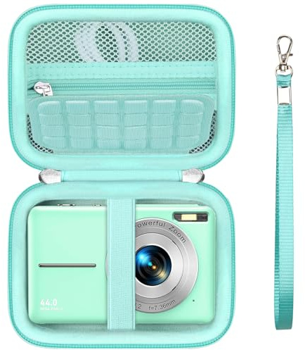 Supmay Tragetasche für VAHOIALD/für CAMKORY/für YiFuar/für FAYIBUY Digitalkamera 1080P Fotokamera, Speicherhalter Reisetasche mit Mesh Tasche für Batterie, USB-Kabel, SD-Karte, Grün