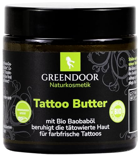 GREENDOOR Crema para tatuajes de 120 ml para tatuajes frescos de color, cuidado natural vegano sin perfume, cuidado profesional de la piel para piel tatuada – directamente del fabricante