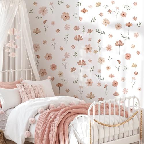 HGDESIGN® Väggtatuering väggdekal väggdekal blommor hjärta träd väggdekoration för barnrum babyrum barn baby pojke flicka (G)