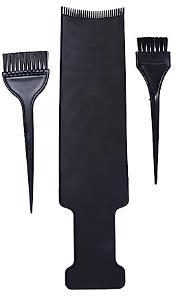 Anneome 3 piezas Herramientas para Teñir Cabello con Tabla Grande y Pinceles Tintes para Peluquería Profesional y Doméstico Cepillo y Peine para Mechas y Coloración Color Negro