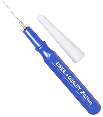 Klockolja - blandade material 1,2 x 1,2 x 9,3 cm | Professionell klocka oljenål | Exakt klocka reparationsverktyg oljeset | olika storlek nål, Färg: blå, Se référer au descriptif