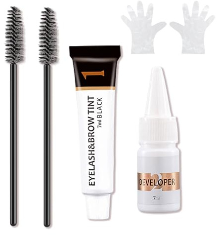 MOTIBACK Gel à sourcils imperméable 2 en 1, mascara pour sourcils, maquillage durable résistant à la transpiration pour femmes débutantes, maquillage naturel longue durée (noir)