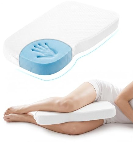 Lumisnug Memory Foam Knee Pillow for Sleeping on Side, Extra Long Leg Pillows for Side Sleeper, Bedding Pillow for Spine Alignment & Hip Discomfort Relief, Pregnancy Support (45x76x10cm, White)
