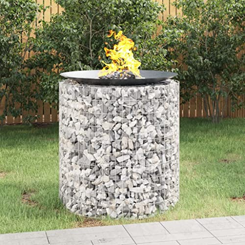 ACAGALA Gavión redondo Ø30 x 100 cm, cesta ovalada de gaviones de piedra, cesta de piedra, cesta de alambre, valla decorativa, valla de metal, decoración de jardín, hierro galvanizado
