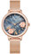 Alienwork Armbanduhr Damen Roségold Metall Mesh Armband Edelstahl Grau Perlmutt-Zifferblatt Elegant
