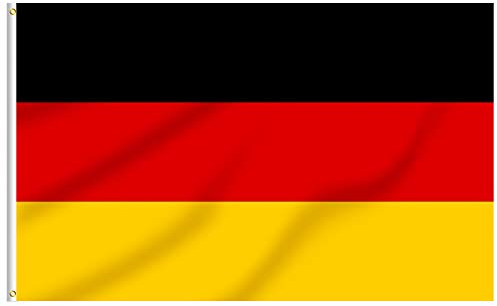 FLAGBURG Germany Flag 250 x 150 cm Deutsche Flagge Federal with Brass Eyelets, Vibrant Colour and UV-Resistant Canvas Header Double Stitched Durable Germany Flag Large for Outdoor and Indoor