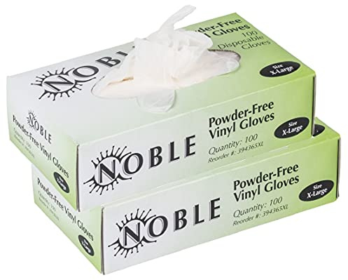 Vinyl Gloves Disposable Powder Free, 200 Gloves, 2 Boxes of 100 Each, Extra Large Size