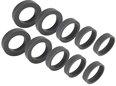 Super Kitchen Silicone Rolling Pin Thickness Guide Rings Set, Designed for Rolling Pin Roller with Diameter of 38mm - Baking Accessory for Pizza, Pasta, Cookie, Pastry, Fondant Icing (10 Pieces, Grey)