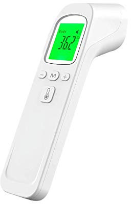 Termometri a infrarossi per adulti e bambini, con modalità frontale e oggetto, senza contatto con schermo LCD, funzione memoria, allarme colorato.