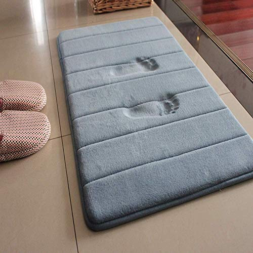 VSUSN Memory Foam Badteppich Anti Rutsch Badematte Absorbent Badvorleger Badezimmerteppich Badematten Duschmatten(Grau, 30 x 50 cm)