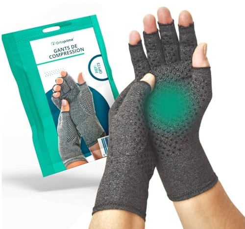 OrtoPrime PAR Guantes Artritis y Artrosis CONFORT - Guantes de comprensión Artritis Reumatoide - Compression Gloves - Guantes Antiartritis Hombre y Mujer - ALIVIO Dolor LIBERTAD de Movimiento (Small)