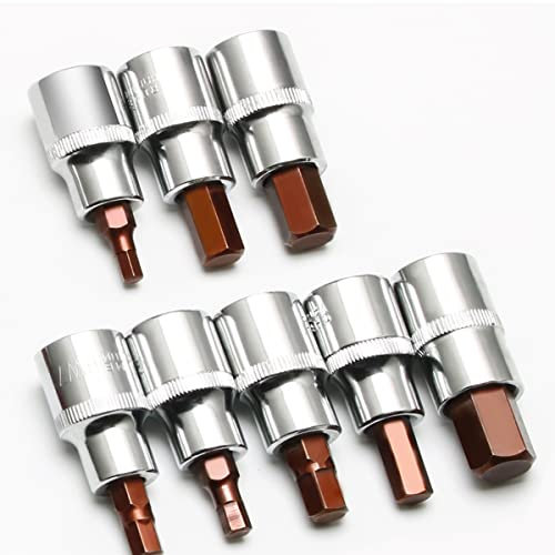 Douille à six pans creux - 12,5 mm (1/2) - Acier CV - Clé à douille hexagonale - Kit d'outils - Douille (H8 x 60 mm)