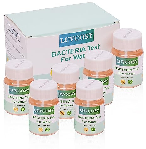 LUVCOSY Kit per test dell'acqua per batteri coliformi da 6 bottiglie, approvato EPA e coli, kit per test dell'acqua da 48 ore, kit di test per acqua potabile, rubinetto, pozzo, piscina, stagno, lago