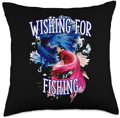 Wishing for Fishing Happiness Lakes Positive Lagoon Throw Pillow