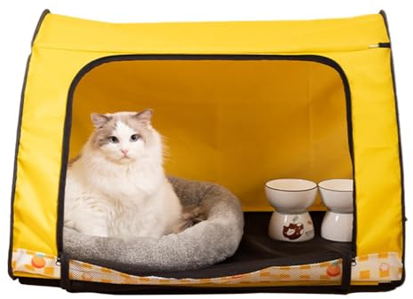 Tienda de campaña para perros – Corral plegable de tela Oxford antiarañazos para gatos | Caja de parto portátil multifuncional para gatos, casa anidada con malla transpirable para el hogar, criadero