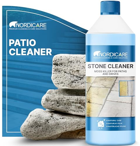 Nordicare Stone and Concrete Cleaner – Professional Alkaline Formula for Outdoor and Indoor Stone and Concrete Surfaces – Removes Dirt, Weathering Residues, Oil Stains, and Tough Stains (1000ml)