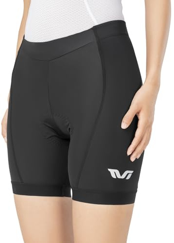 ROCKBROS TVI Pantaloni Ciclisti Donna, Pantaloncini Ciclismo Imbottiti, Pantaloncini Intimo Sportivo Traspirante, Pantaloncini Bici Elastici, Pantaloni per MTB, Bici da Strada, Nero