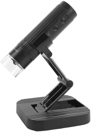 Acouto Microscope Numérique avec Support 1080p HD 50x à 1000x 8 Lumières LED Microscope USB Caméra pour la connectivité de la Tablette de Téléphone avec Un Numérique T Compatible