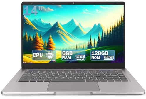 PINSTONE Ordenador Portátil de 14 Pulgadas Celeron N4000, Computadora Portátiles 6 GB RAM 128 GB SSD, PC Portátiles con 2,4 G/5 G WiFi, Bluetooth, Estudiantil Laptop Larga Vida útil de la Batería.