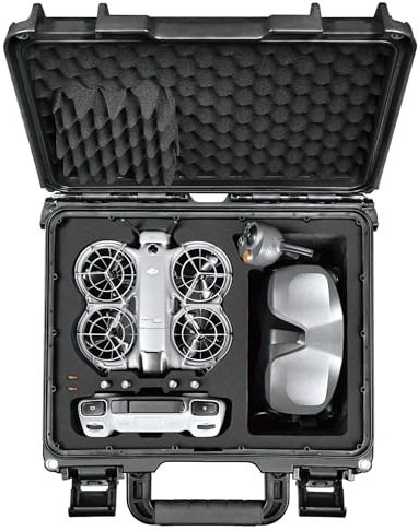 LEKUFEE Valise de Transport Rigide et Étanche pour Drone DJI Neo 2,Bundle Motion Fly More,DJI RC 2, RC N3, Goggles N3/3, RC Motion 3 et Accessoires (étui Uniquement)